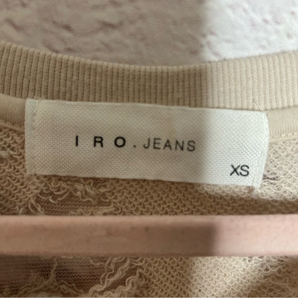 IRO Cenix Woman's Cream Off White Distressed Raw Hem Sweatshirt - Picture 8 of 12